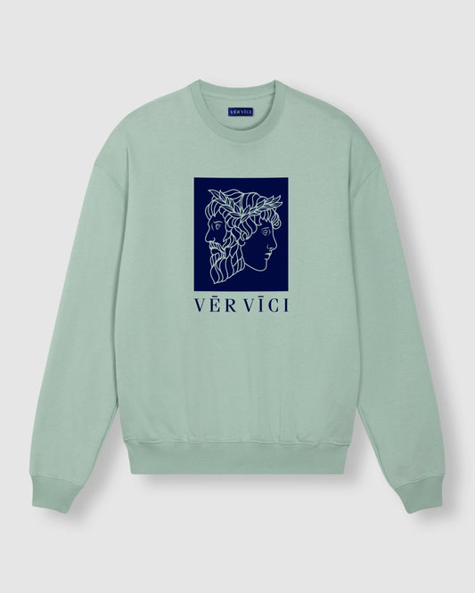 Oversize Cotton Logo Crew - Vēr Vīci | Online Store